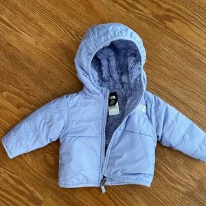 Infant Reversible Mossbud Swirl Full Zip Hooded Jacket - Sweet Lavender - 0-3M